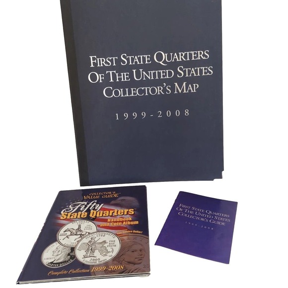 State Quarters Collectors Map Large First State Quarters United States 1999-2008 - Picture 3 of 10
